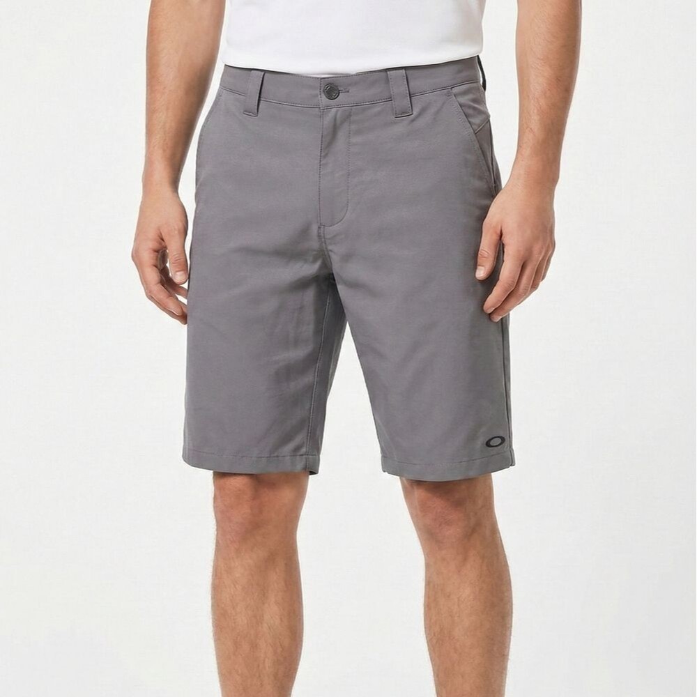 Oakley Mens Charcoal Gray Nylon Flat Front Shorts 30 Gorpcore Hiking Athletic